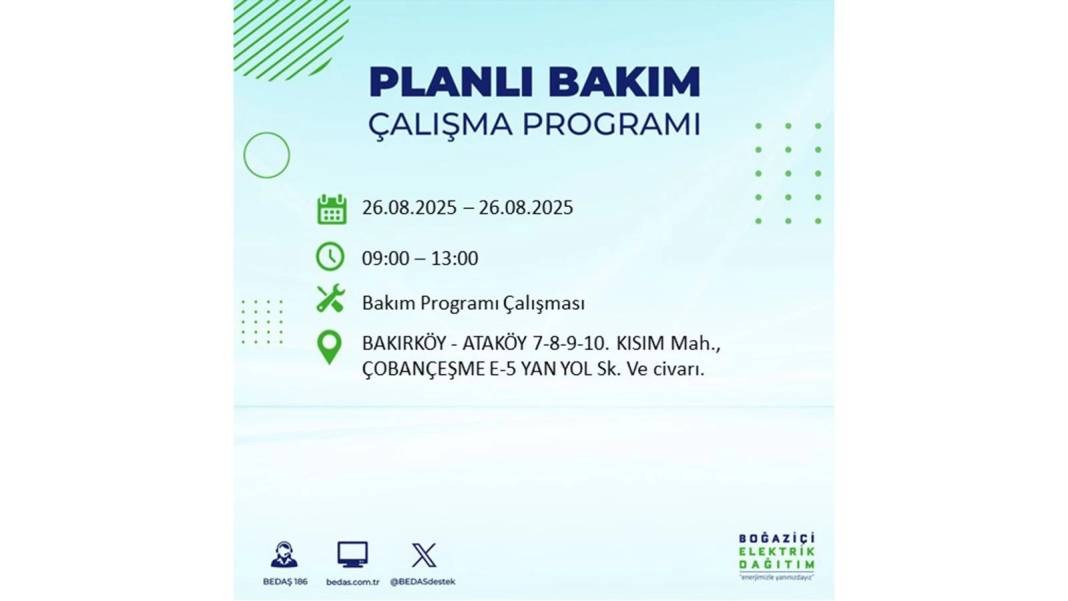 O ilçelerde saatlerce elektrik olmayacak: BEDAŞ 26 Ağustos Salı elektrik kesintisi yaşayacak ilçeleri duyurdu! 74