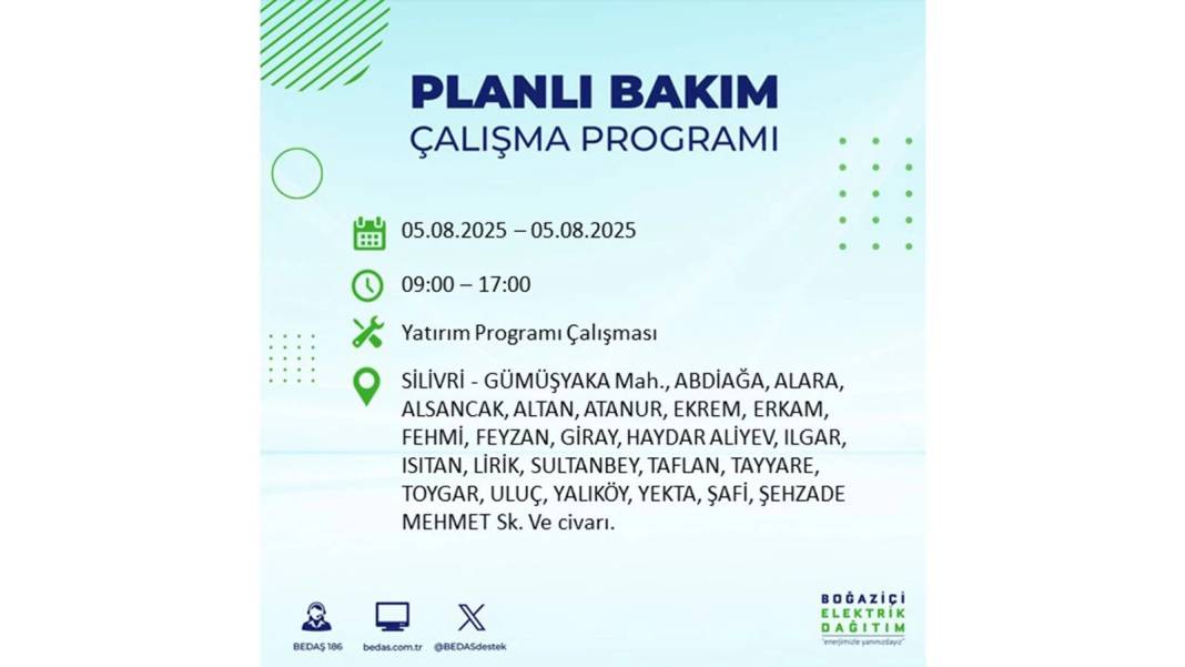 BÜYÜK ELEKTRİK KESİNTİSİ YAŞANACAK: BEDAŞ 5 Ağustos Salı elektrik kesintisi yaşayacak ilçeleri sıraladı! 92