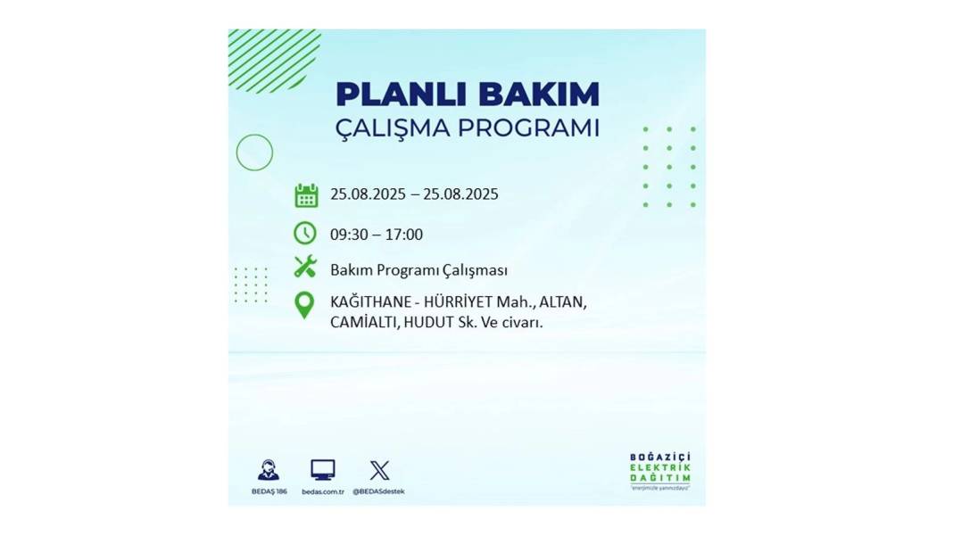 O ilçelerde saatlerce elektrik olmayacak: BEDAŞ 25 Ağustos Pazartesi elektrik kesintisi yaşayacak ilçeleri sıraladı! 18
