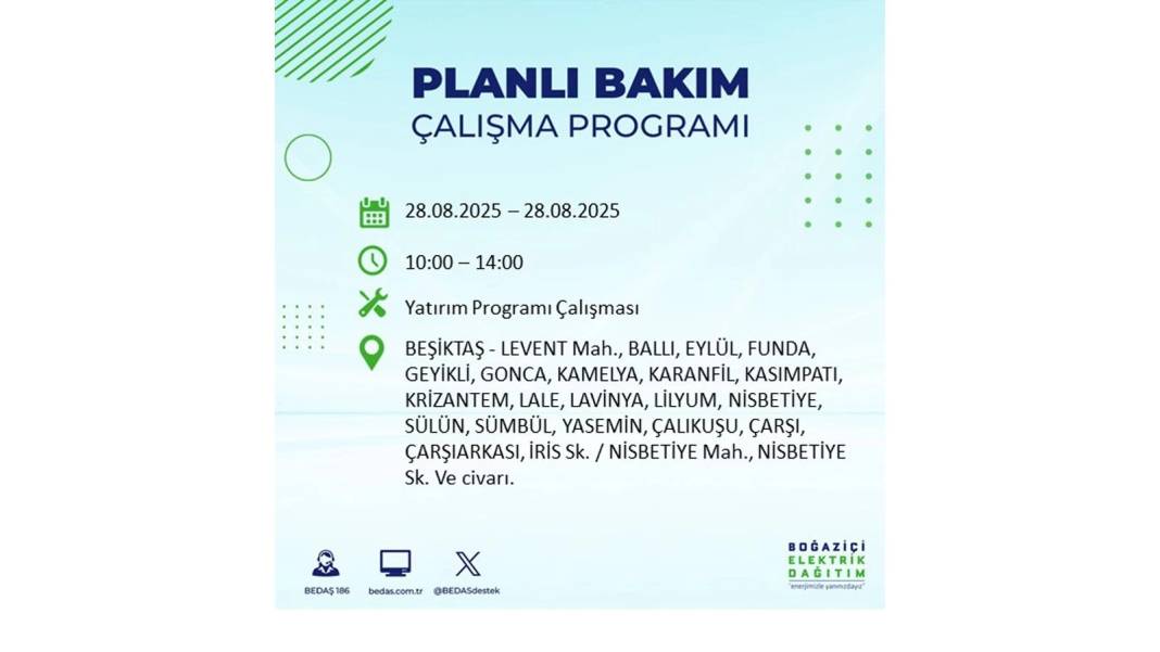 Karanlığa gömülecekler: 28 Ağustos Perşembe İstanbul'da elektrik kesintisi yaşayacak ilçeler belli oldu! 48