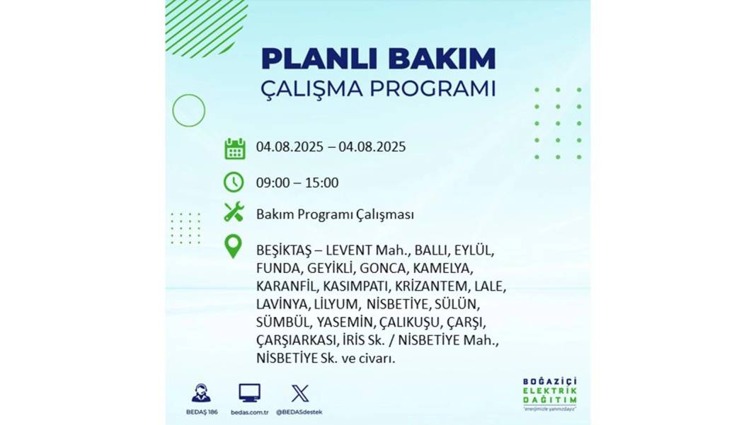 BÜYÜK ELEKTRİK KESİNTİSİ YAŞANACAK: BEDAŞ 4 Ağustos Pazartesi elektrik kesintisi yaşayacak ilçeleri sıraladı! 48