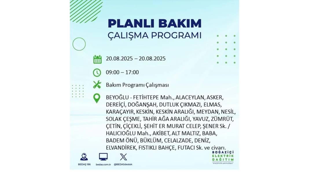 O ilçelerde elektrik olmayacak: BEDAŞ 20 Ağustos Çarşamba elektrik kesintisi yaşayacak ilçeleri sıraladı 39