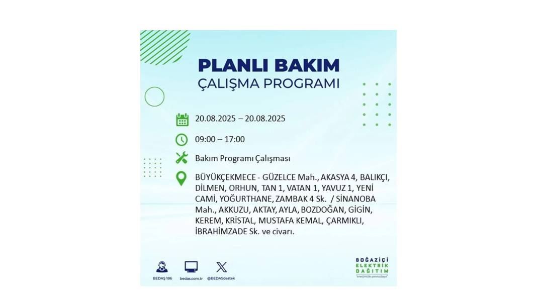 O ilçelerde elektrik olmayacak: BEDAŞ 20 Ağustos Çarşamba elektrik kesintisi yaşayacak ilçeleri sıraladı 40