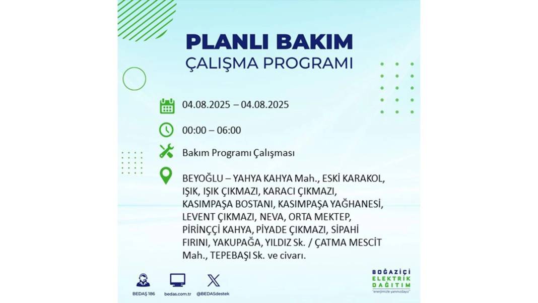 BÜYÜK ELEKTRİK KESİNTİSİ YAŞANACAK: BEDAŞ 4 Ağustos Pazartesi elektrik kesintisi yaşayacak ilçeleri sıraladı! 42