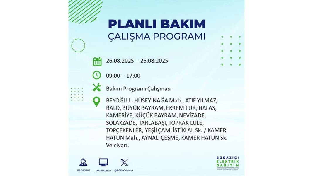 O ilçelerde saatlerce elektrik olmayacak: BEDAŞ 26 Ağustos Salı elektrik kesintisi yaşayacak ilçeleri duyurdu! 64