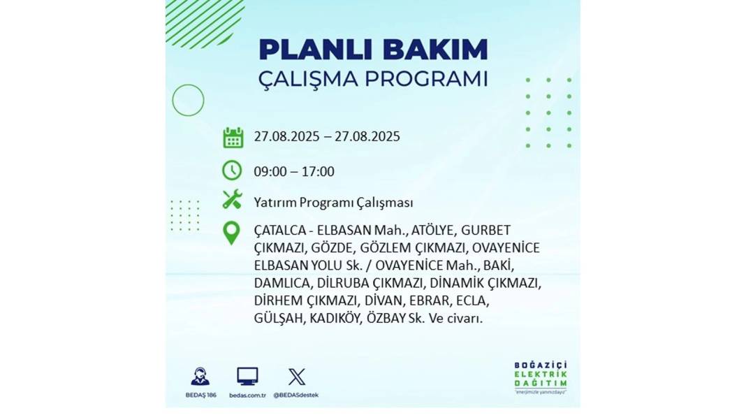 O ilçelerde elektrik olmayacak: BEDAŞ 27 Ağustos Çarşamba günü elektrik kesintisi yaşayacak ilçeleri sıraladı! 54