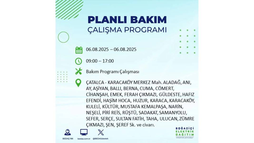 BÜYÜK KESİNTİ OLACAK: BEDAŞ 6 Ağustos Çarşamba elektrik kesintisi yaşayacak ilçeleri sıraladı. Elektrikler ne zaman gelecek? 46