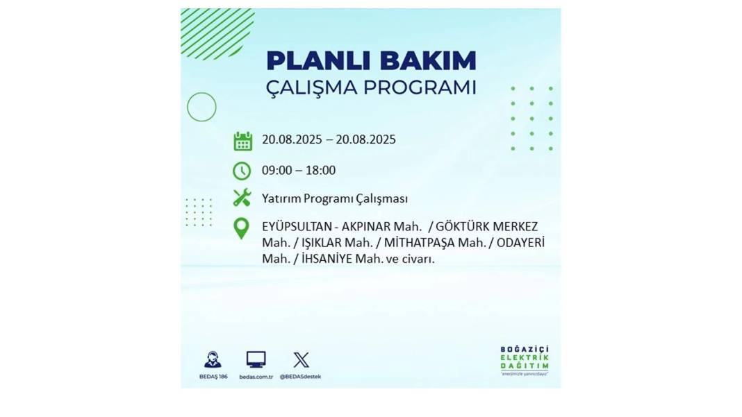 O ilçelerde elektrik olmayacak: BEDAŞ 20 Ağustos Çarşamba elektrik kesintisi yaşayacak ilçeleri sıraladı 33