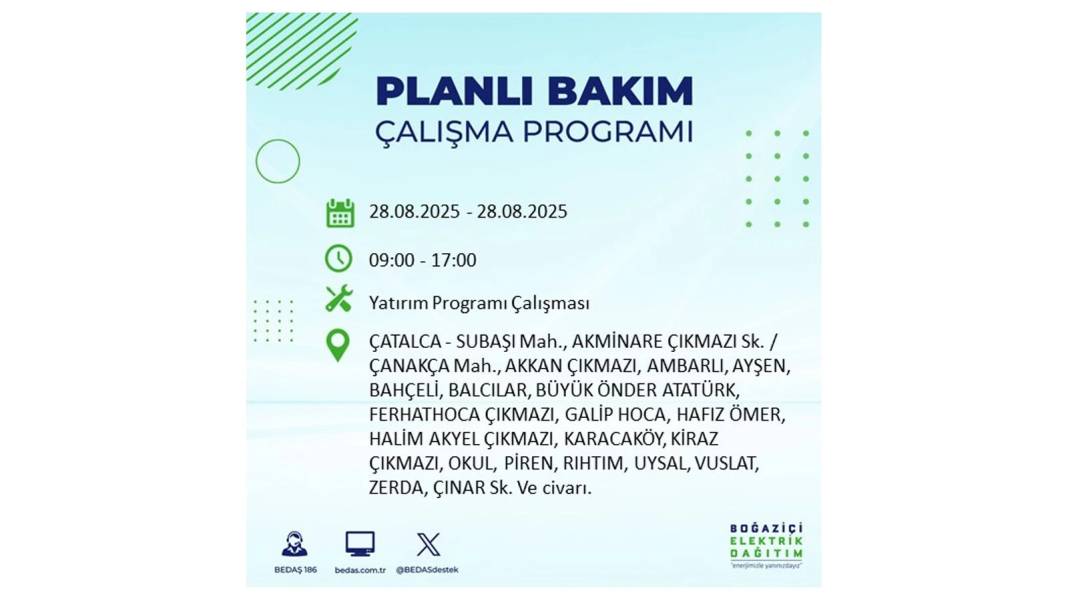Karanlığa gömülecekler: 28 Ağustos Perşembe İstanbul'da elektrik kesintisi yaşayacak ilçeler belli oldu! 39