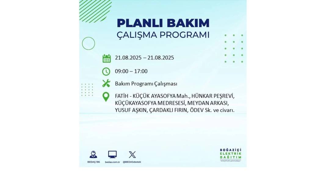 O ilçelerde elektrik olmayacak: BEDAŞ 21 Ağustos Perşembe günü elektrik kesintisi yaşayacak ilçeleri sıraladı! 16