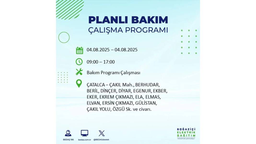 BÜYÜK ELEKTRİK KESİNTİSİ YAŞANACAK: BEDAŞ 4 Ağustos Pazartesi elektrik kesintisi yaşayacak ilçeleri sıraladı! 37