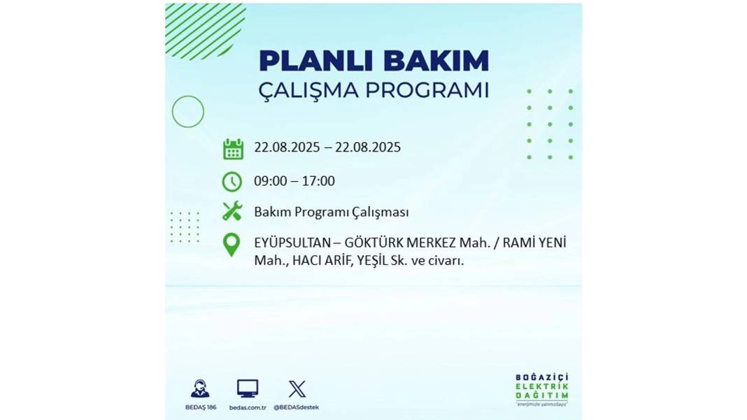 O ilçelerde elektrik olmayacak: BEDAŞ 22 Ağustos Cuma günü elektrik kesintisi yaşayacak ilçeleri sıraladı! 26