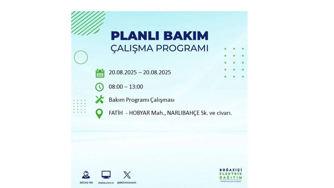 O ilçelerde elektrik olmayacak: BEDAŞ 20 Ağustos Çarşamba elektrik kesintisi yaşayacak ilçeleri sıraladı 30