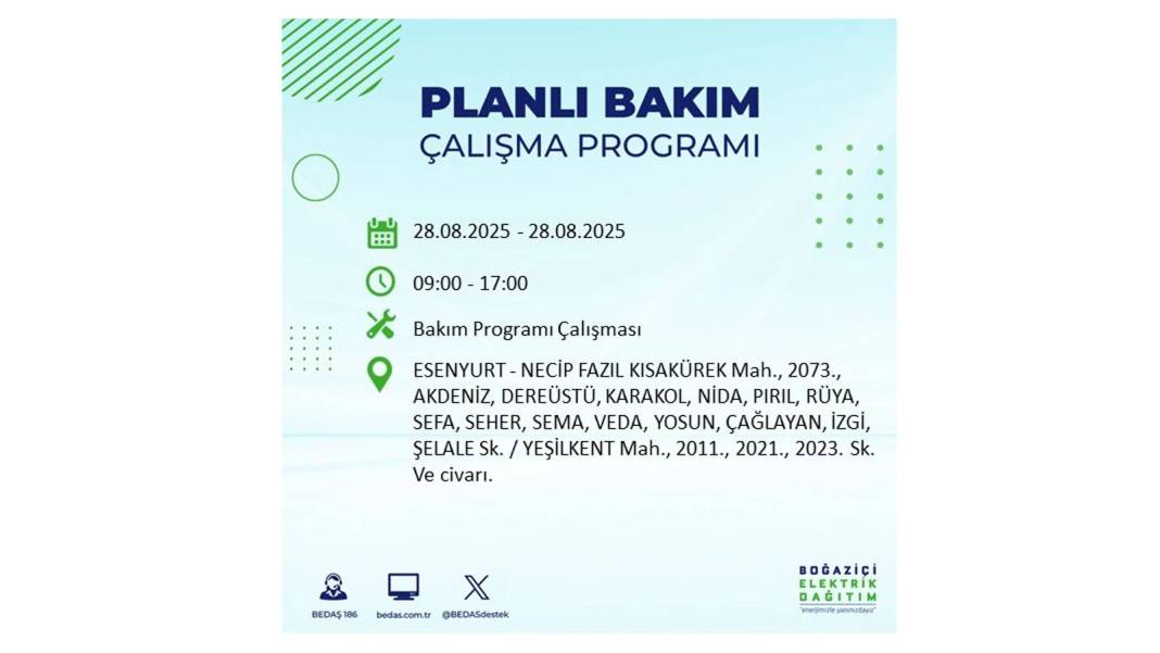 Karanlığa gömülecekler: 28 Ağustos Perşembe İstanbul'da elektrik kesintisi yaşayacak ilçeler belli oldu! 38