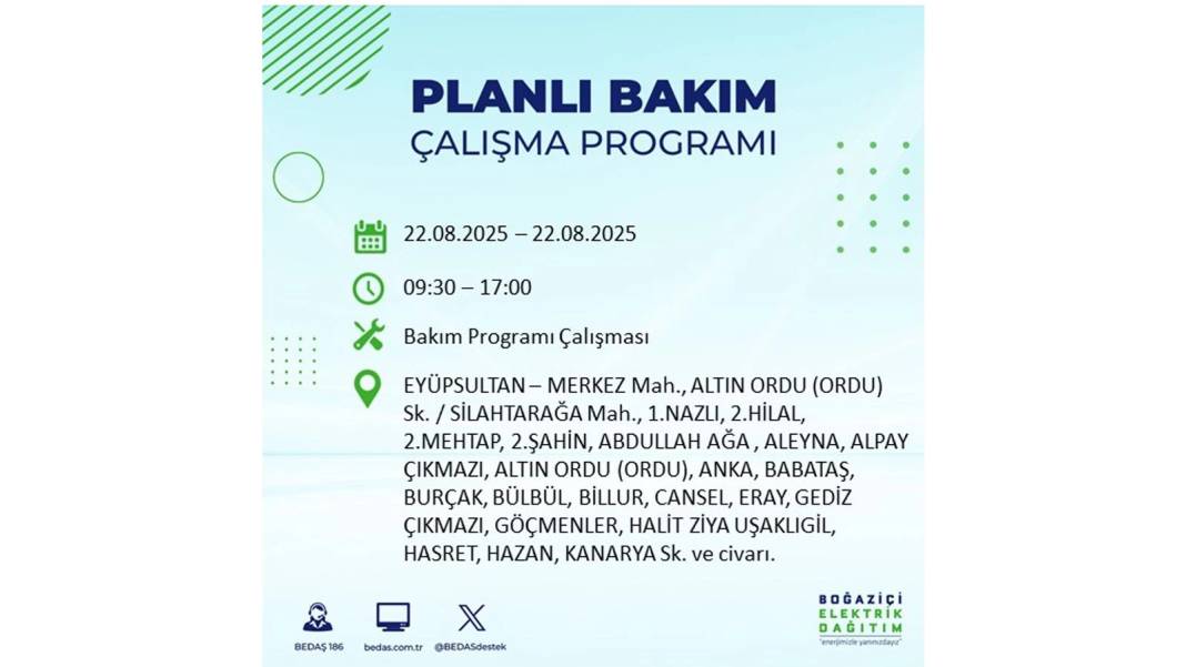 O ilçelerde elektrik olmayacak: BEDAŞ 22 Ağustos Cuma günü elektrik kesintisi yaşayacak ilçeleri sıraladı! 23