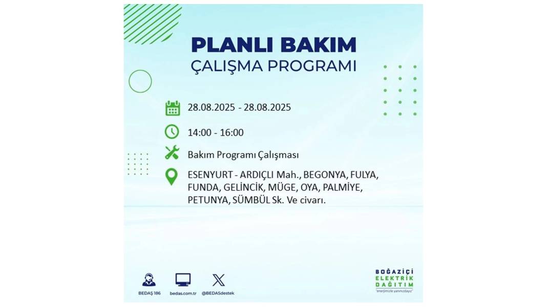 Karanlığa gömülecekler: 28 Ağustos Perşembe İstanbul'da elektrik kesintisi yaşayacak ilçeler belli oldu! 34