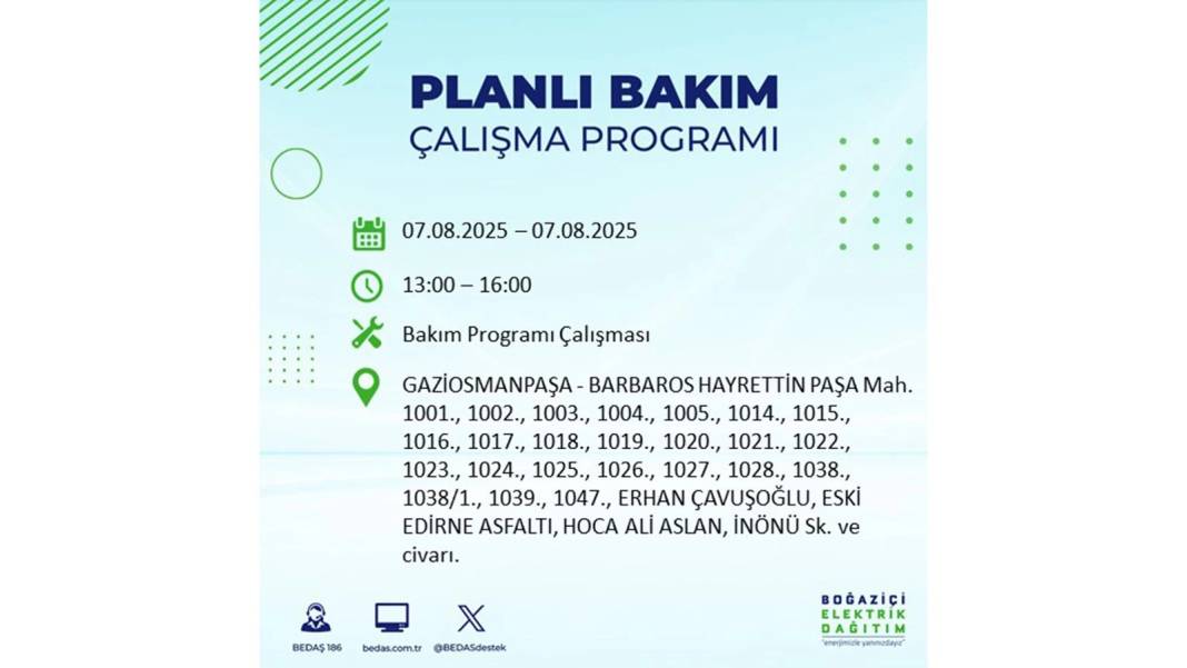 BÜYÜK ELEKTRİK KESİNTİSİ YAŞANACAK: BEDAŞ 7 Ağustos Perşembe elektrik kesintisi. Elektrikler ne zaman gelecek? 56