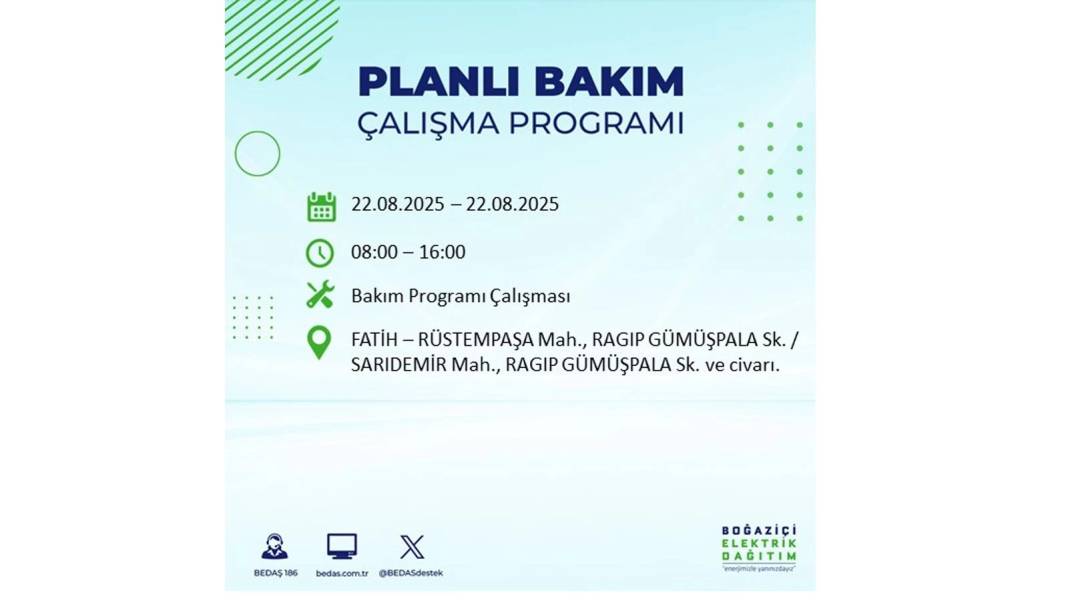 O ilçelerde elektrik olmayacak: BEDAŞ 22 Ağustos Cuma günü elektrik kesintisi yaşayacak ilçeleri sıraladı! 21