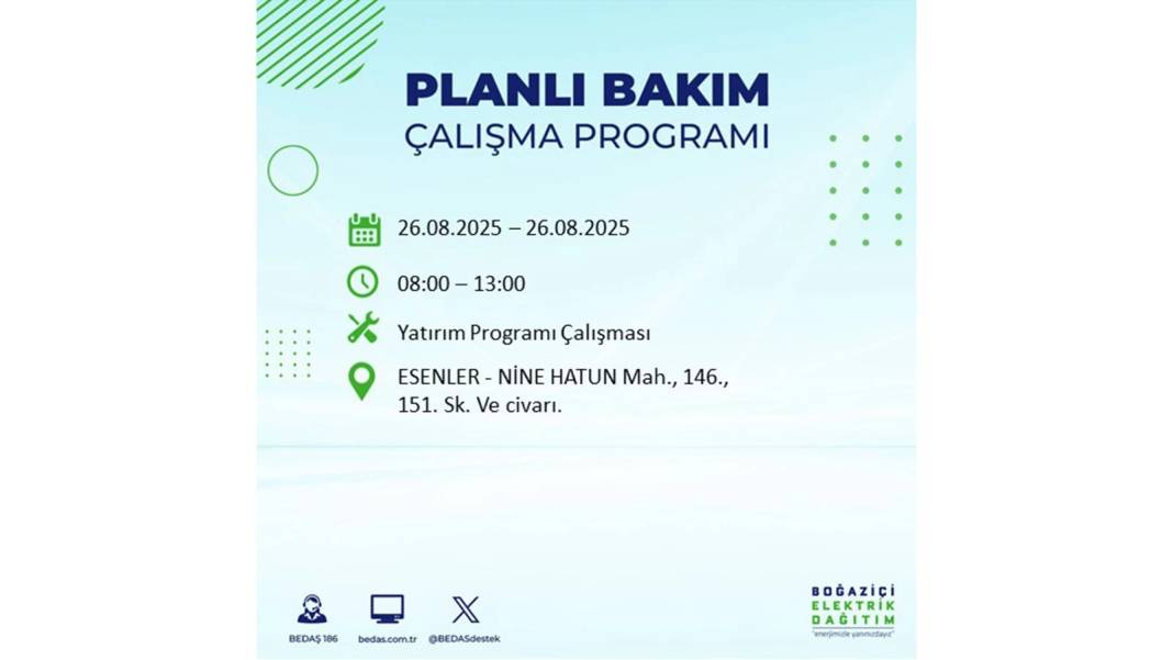 O ilçelerde saatlerce elektrik olmayacak: BEDAŞ 26 Ağustos Salı elektrik kesintisi yaşayacak ilçeleri duyurdu! 56