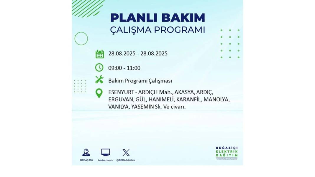 Karanlığa gömülecekler: 28 Ağustos Perşembe İstanbul'da elektrik kesintisi yaşayacak ilçeler belli oldu! 35