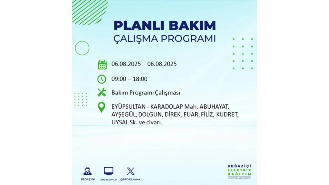 BÜYÜK KESİNTİ OLACAK: BEDAŞ 6 Ağustos Çarşamba elektrik kesintisi yaşayacak ilçeleri sıraladı. Elektrikler ne zaman gelecek? 37