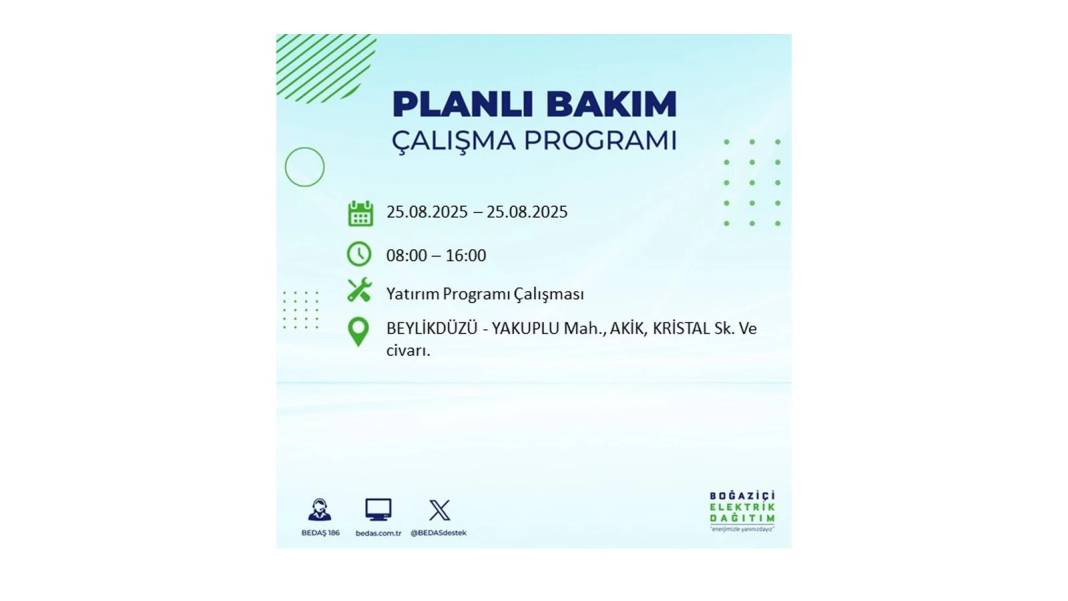O ilçelerde saatlerce elektrik olmayacak: BEDAŞ 25 Ağustos Pazartesi elektrik kesintisi yaşayacak ilçeleri sıraladı! 35