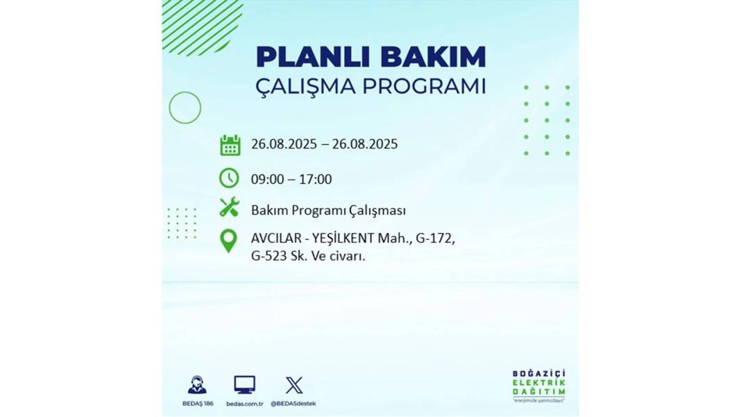 O ilçelerde saatlerce elektrik olmayacak: BEDAŞ 26 Ağustos Salı elektrik kesintisi yaşayacak ilçeleri duyurdu! 90