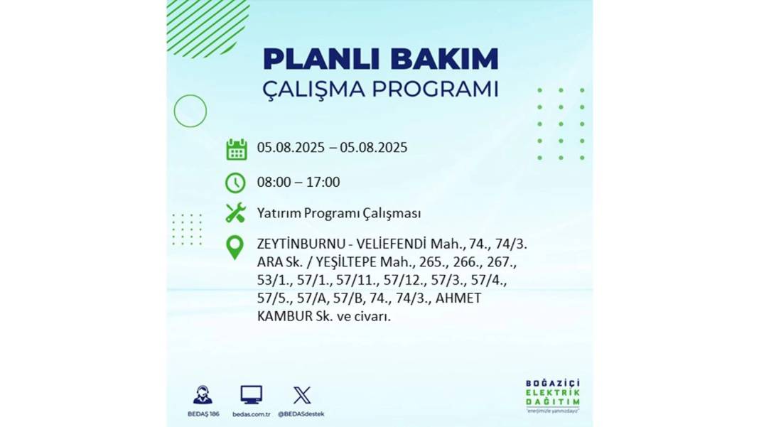 BÜYÜK ELEKTRİK KESİNTİSİ YAŞANACAK: BEDAŞ 5 Ağustos Salı elektrik kesintisi yaşayacak ilçeleri sıraladı! 106
