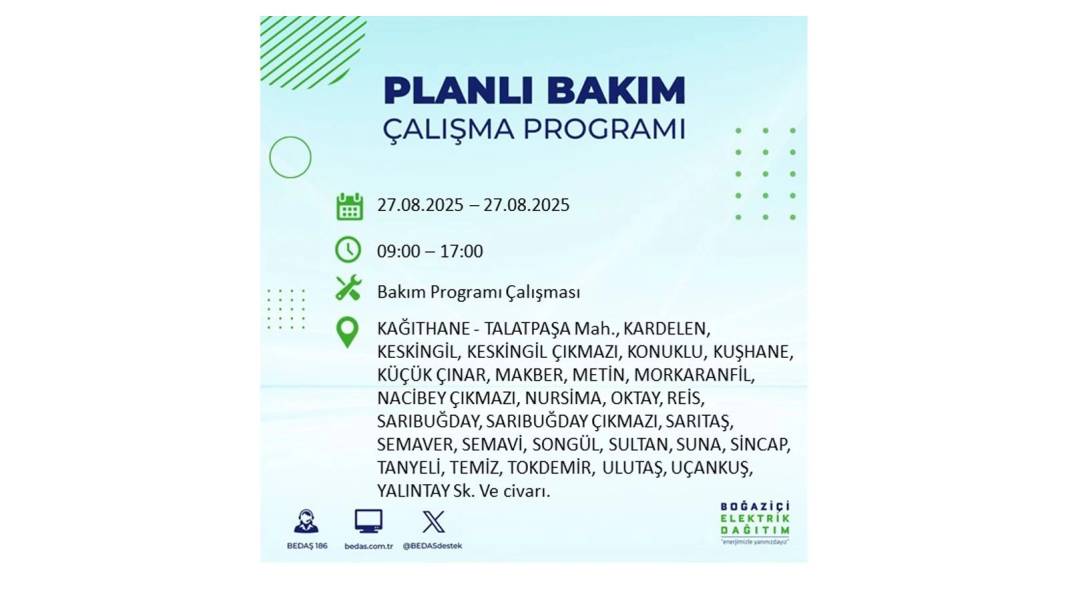 O ilçelerde elektrik olmayacak: BEDAŞ 27 Ağustos Çarşamba günü elektrik kesintisi yaşayacak ilçeleri sıraladı! 45