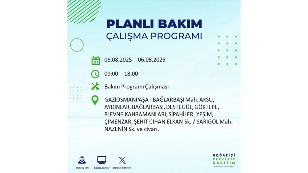 BÜYÜK KESİNTİ OLACAK: BEDAŞ 6 Ağustos Çarşamba elektrik kesintisi yaşayacak ilçeleri sıraladı. Elektrikler ne zaman gelecek? 34