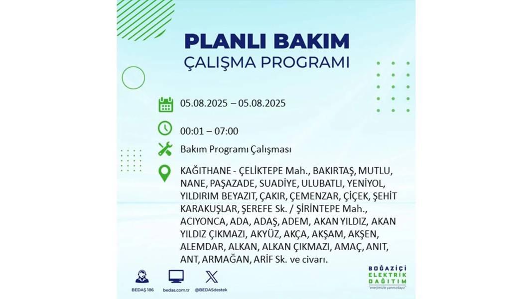BÜYÜK ELEKTRİK KESİNTİSİ YAŞANACAK: BEDAŞ 5 Ağustos Salı elektrik kesintisi yaşayacak ilçeleri sıraladı! 66