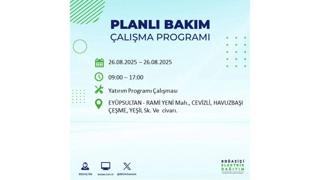 O ilçelerde saatlerce elektrik olmayacak: BEDAŞ 26 Ağustos Salı elektrik kesintisi yaşayacak ilçeleri duyurdu! 50