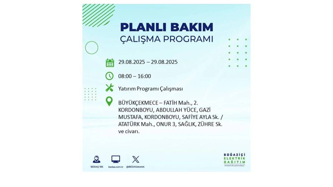 O ilçelerde elektrik olmayacak: BEDAŞ 29 Ağustos Cuma günü elektrik kesintisi yaşayacak ilçeleri sıraladı! 39
