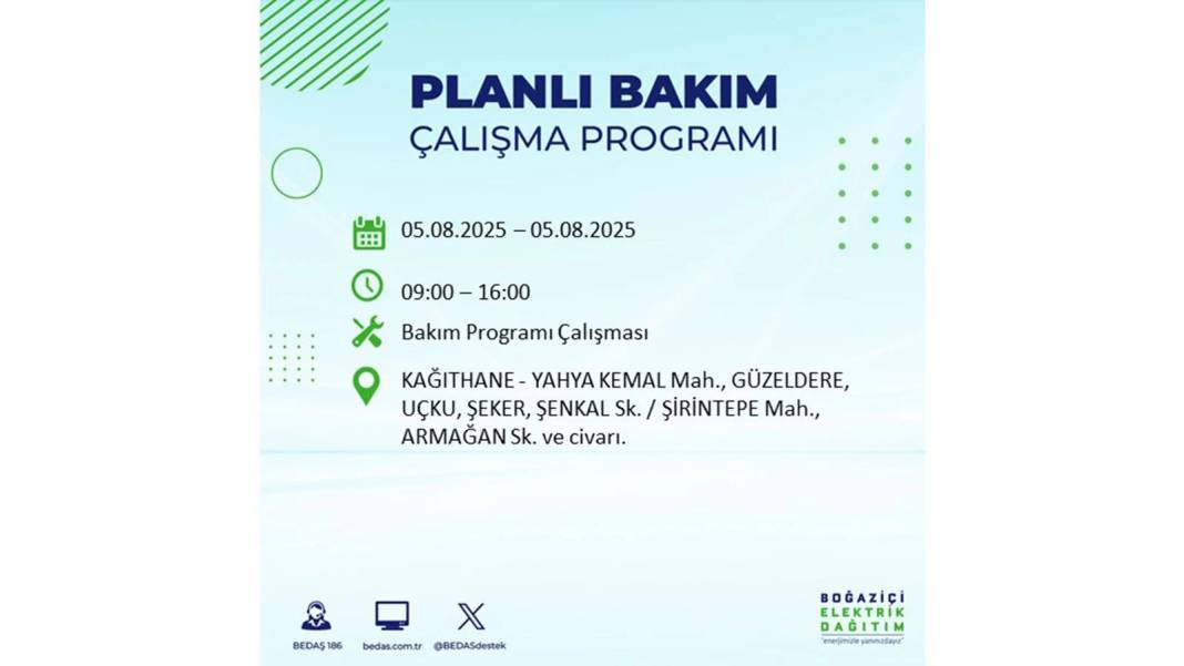 BÜYÜK ELEKTRİK KESİNTİSİ YAŞANACAK: BEDAŞ 5 Ağustos Salı elektrik kesintisi yaşayacak ilçeleri sıraladı! 69
