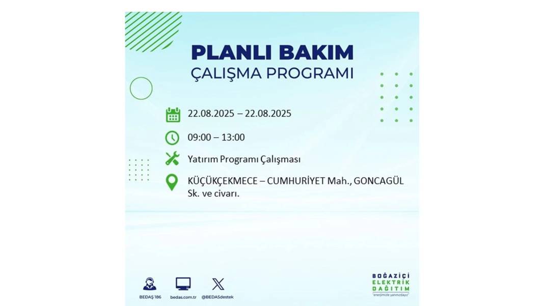 O ilçelerde elektrik olmayacak: BEDAŞ 22 Ağustos Cuma günü elektrik kesintisi yaşayacak ilçeleri sıraladı! 16