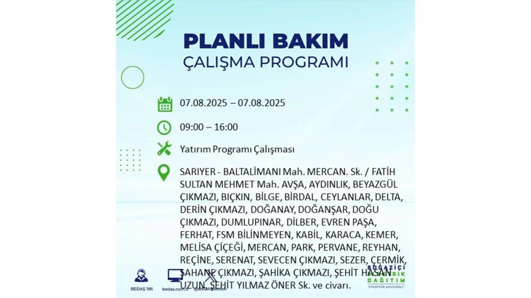 BÜYÜK ELEKTRİK KESİNTİSİ YAŞANACAK: BEDAŞ 7 Ağustos Perşembe elektrik kesintisi. Elektrikler ne zaman gelecek? 48