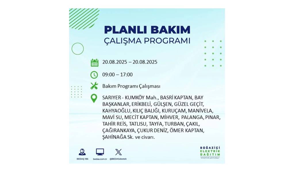 O ilçelerde elektrik olmayacak: BEDAŞ 20 Ağustos Çarşamba elektrik kesintisi yaşayacak ilçeleri sıraladı 16