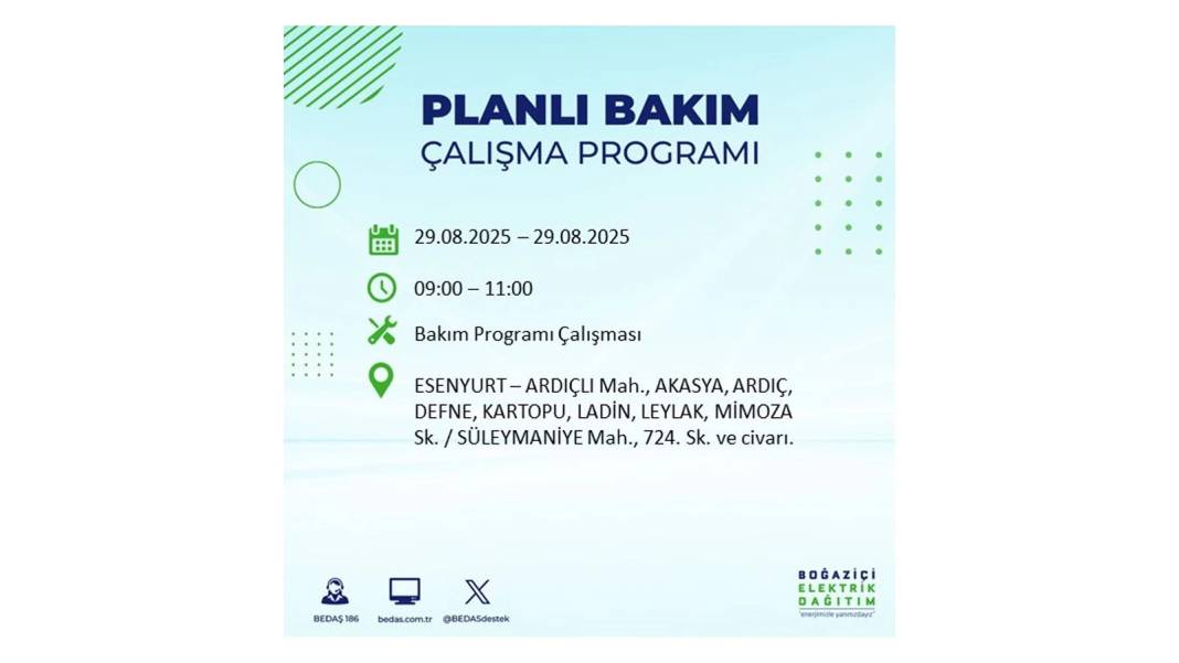 O ilçelerde elektrik olmayacak: BEDAŞ 29 Ağustos Cuma günü elektrik kesintisi yaşayacak ilçeleri sıraladı! 33