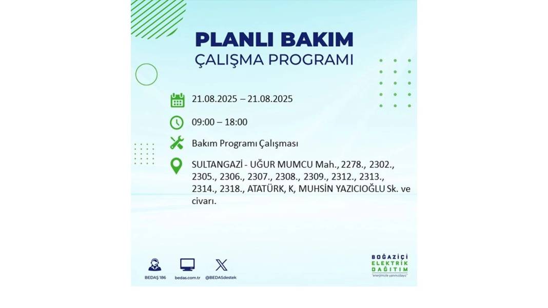 O ilçelerde elektrik olmayacak: BEDAŞ 21 Ağustos Perşembe günü elektrik kesintisi yaşayacak ilçeleri sıraladı! 4