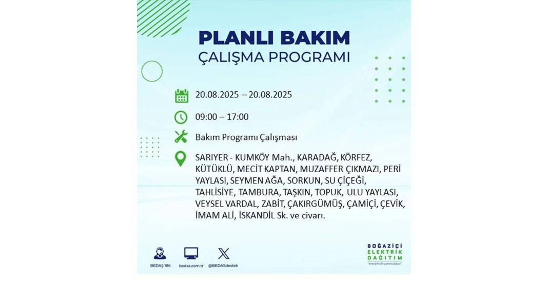 O ilçelerde elektrik olmayacak: BEDAŞ 20 Ağustos Çarşamba elektrik kesintisi yaşayacak ilçeleri sıraladı 14