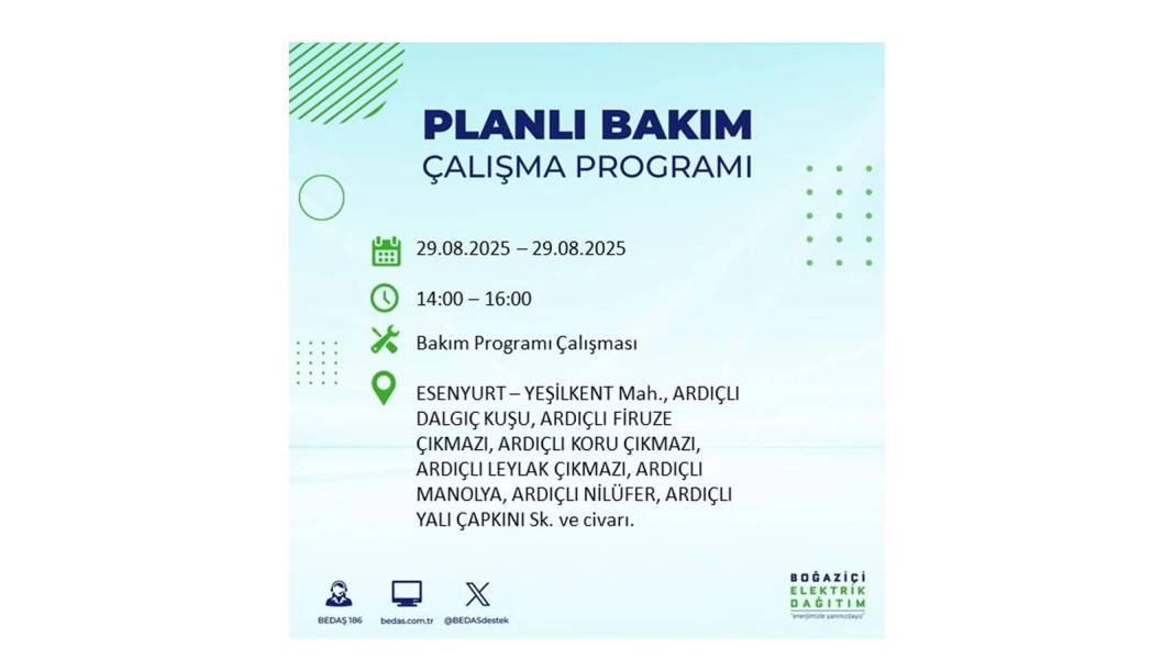 O ilçelerde elektrik olmayacak: BEDAŞ 29 Ağustos Cuma günü elektrik kesintisi yaşayacak ilçeleri sıraladı! 32