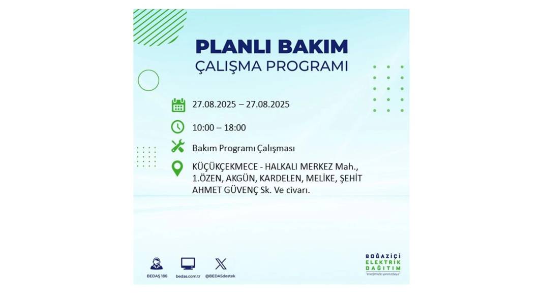 O ilçelerde elektrik olmayacak: BEDAŞ 27 Ağustos Çarşamba günü elektrik kesintisi yaşayacak ilçeleri sıraladı! 33
