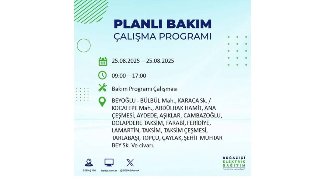 O ilçelerde saatlerce elektrik olmayacak: BEDAŞ 25 Ağustos Pazartesi elektrik kesintisi yaşayacak ilçeleri sıraladı! 34