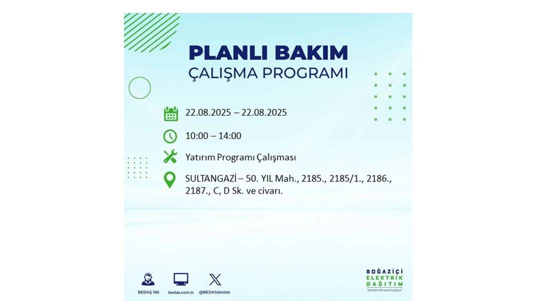 O ilçelerde elektrik olmayacak: BEDAŞ 22 Ağustos Cuma günü elektrik kesintisi yaşayacak ilçeleri sıraladı! 6