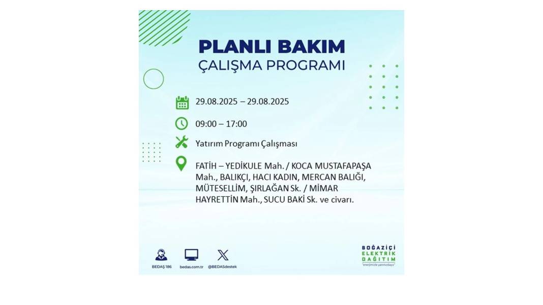 O ilçelerde elektrik olmayacak: BEDAŞ 29 Ağustos Cuma günü elektrik kesintisi yaşayacak ilçeleri sıraladı! 27