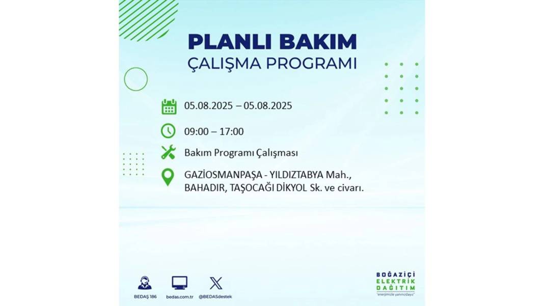 BÜYÜK ELEKTRİK KESİNTİSİ YAŞANACAK: BEDAŞ 5 Ağustos Salı elektrik kesintisi yaşayacak ilçeleri sıraladı! 56