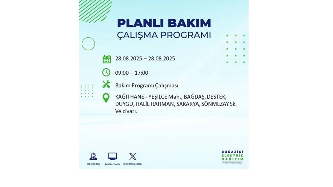 Karanlığa gömülecekler: 28 Ağustos Perşembe İstanbul'da elektrik kesintisi yaşayacak ilçeler belli oldu! 18