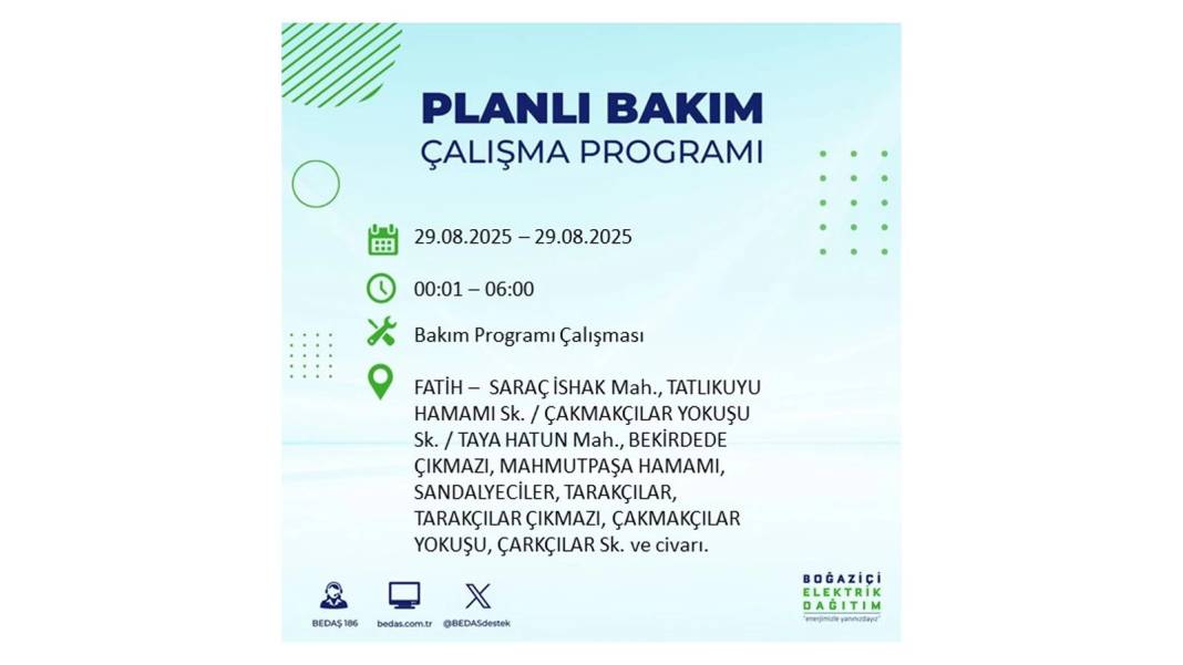 O ilçelerde elektrik olmayacak: BEDAŞ 29 Ağustos Cuma günü elektrik kesintisi yaşayacak ilçeleri sıraladı! 26