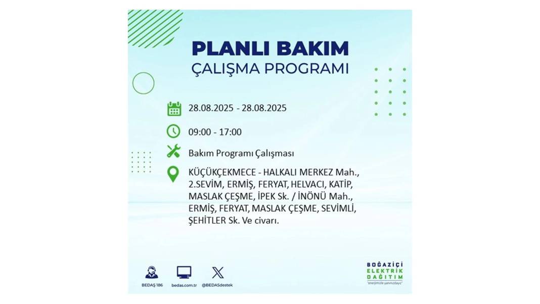 Karanlığa gömülecekler: 28 Ağustos Perşembe İstanbul'da elektrik kesintisi yaşayacak ilçeler belli oldu! 15