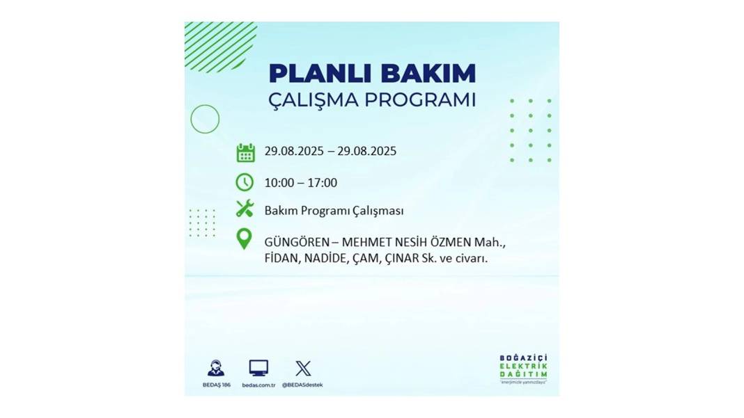O ilçelerde elektrik olmayacak: BEDAŞ 29 Ağustos Cuma günü elektrik kesintisi yaşayacak ilçeleri sıraladı! 25
